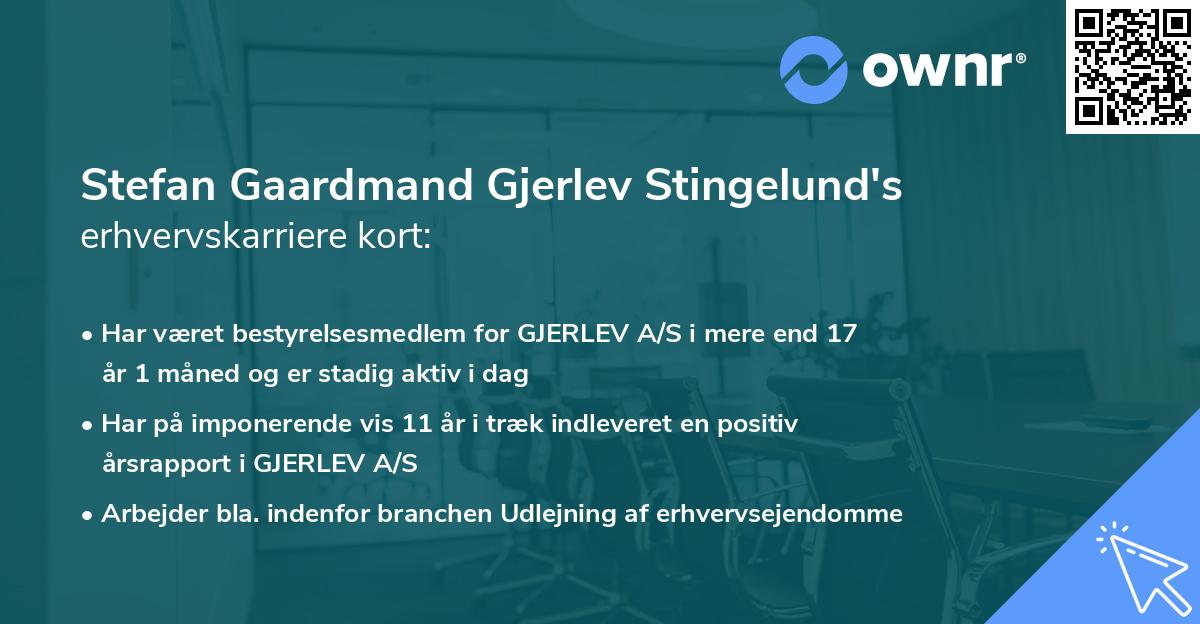 Stefan Gaardmand Gjerlev Stingelund's erhvervskarriere kort