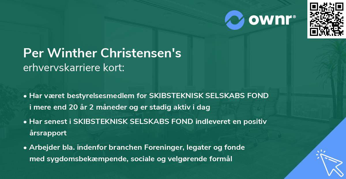 Per Winther Christensen's erhvervskarriere kort