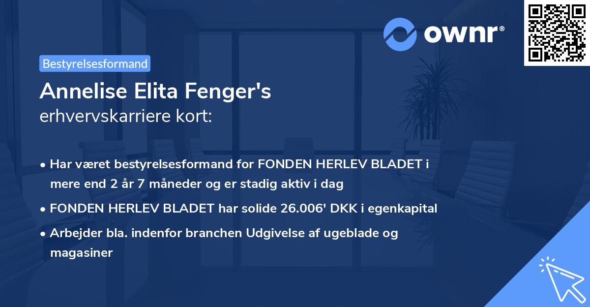 Annelise Elita Fenger's erhvervskarriere kort