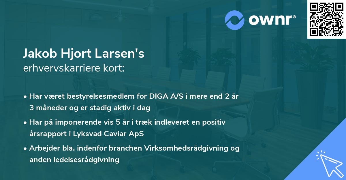 Jakob Hjort Larsen's erhvervskarriere kort