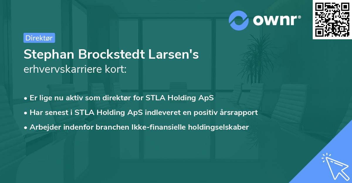 Stephan Brockstedt Larsen's erhvervskarriere kort