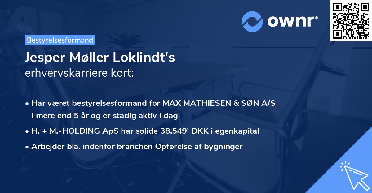 Jesper Møller Loklindt's erhvervskarriere kort