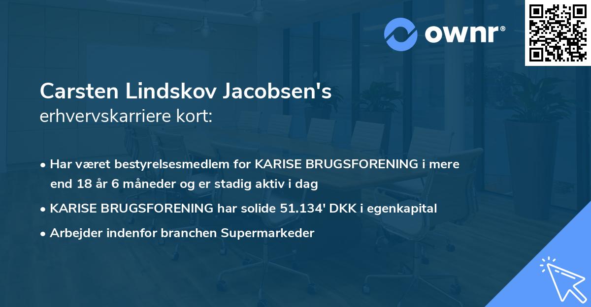 Carsten Lindskov Jacobsen's erhvervskarriere kort