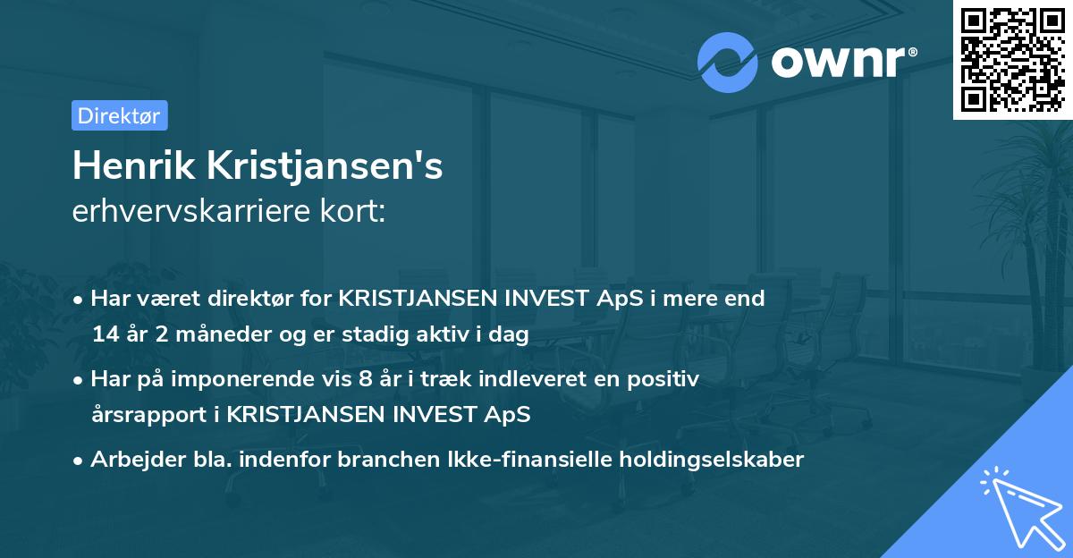 Henrik Kristjansen's erhvervskarriere kort