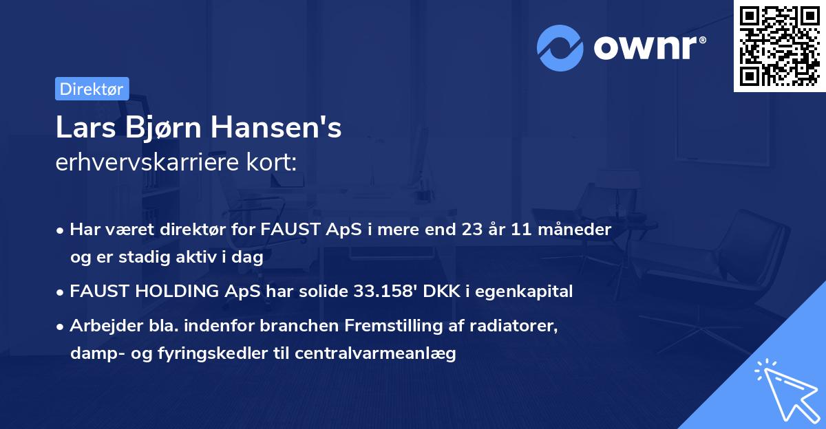 Lars Bjørn Hansen's erhvervskarriere kort
