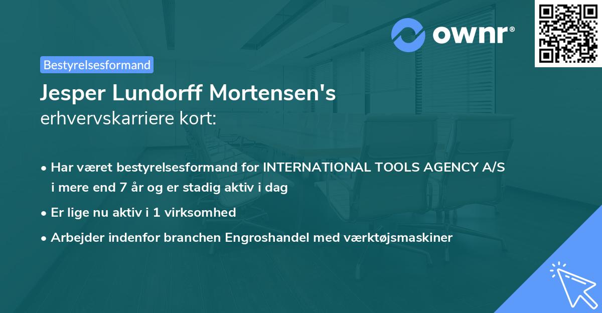 Jesper Lundorff Mortensen's erhvervskarriere kort