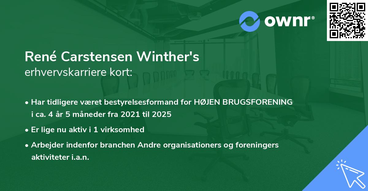 René Carstensen Winther's erhvervskarriere kort
