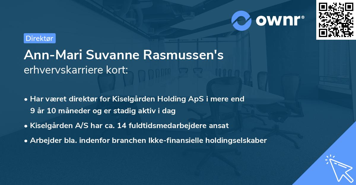 Ann-Mari Suvanne Rasmussen's erhvervskarriere kort