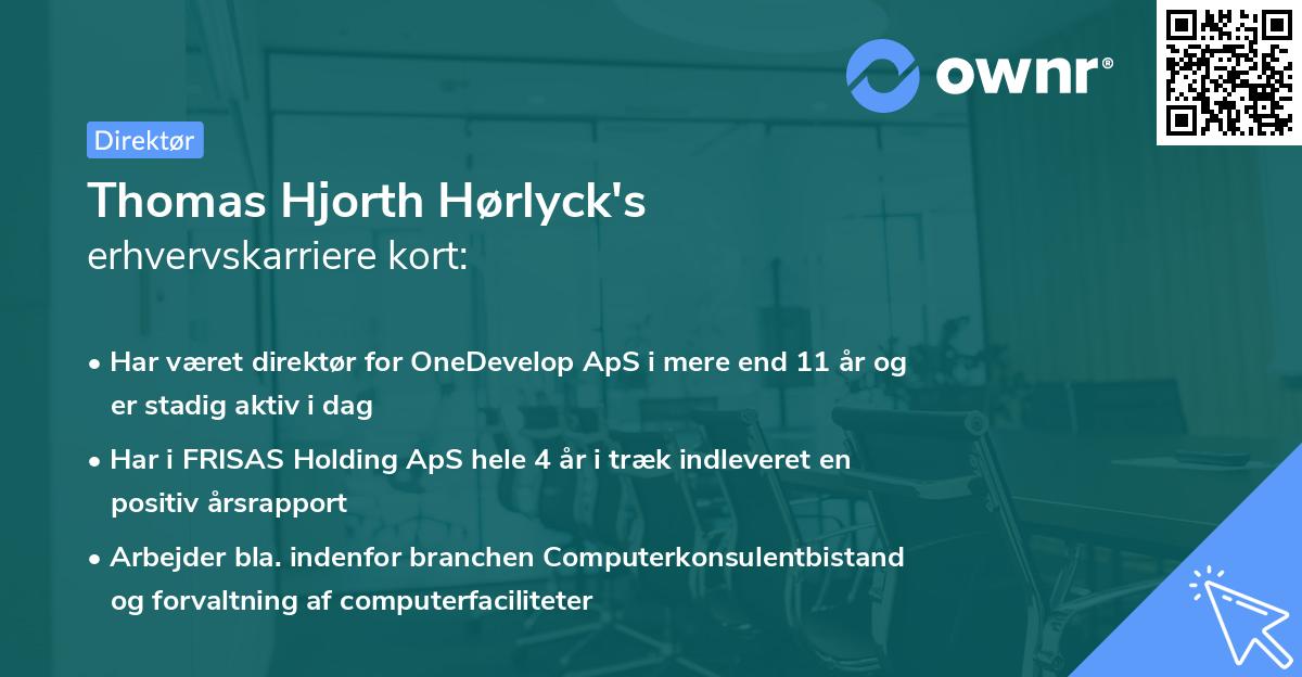 Thomas Hjorth Hørlyck's erhvervskarriere kort