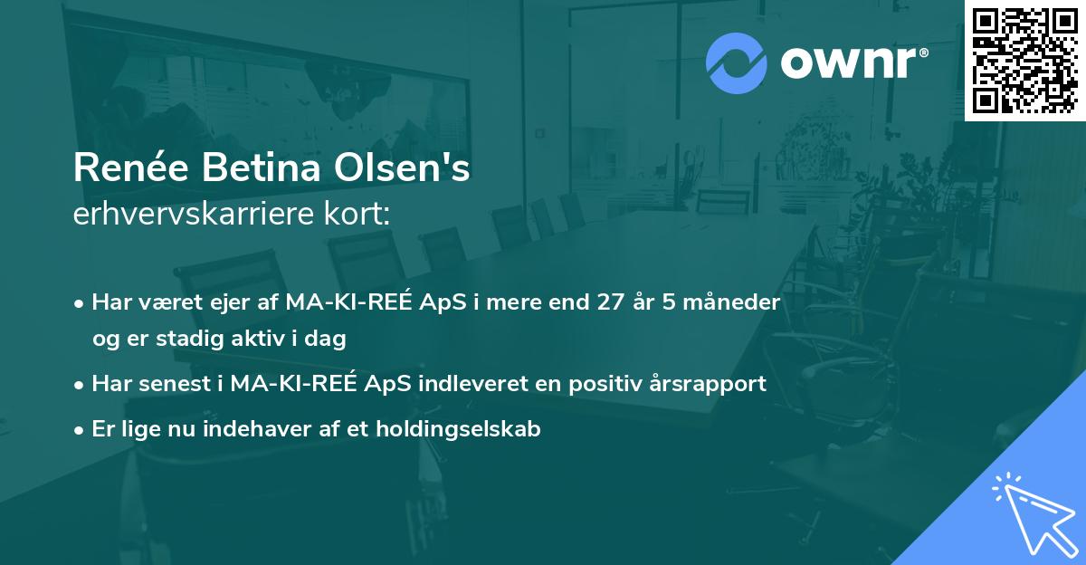 Renée Betina Olsen's erhvervskarriere kort