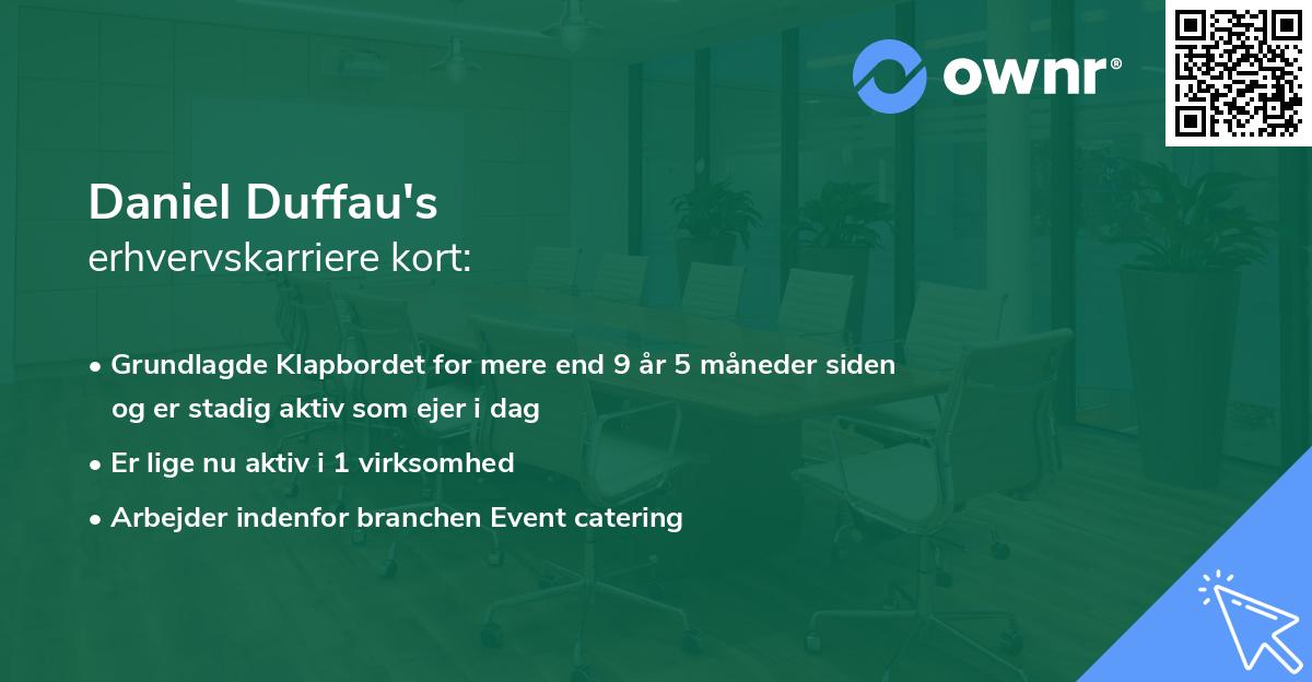 Daniel Duffau's erhvervskarriere kort