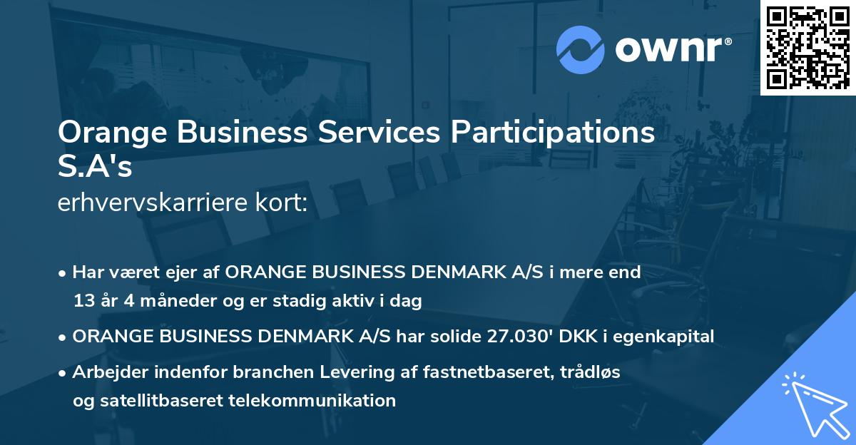 Orange Business Services Participations S.A's erhvervskarriere kort