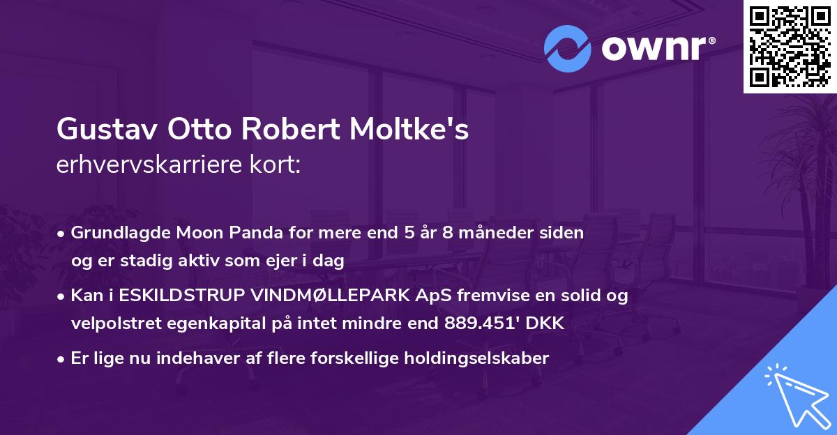 Gustav Otto Robert Moltke's erhvervskarriere kort