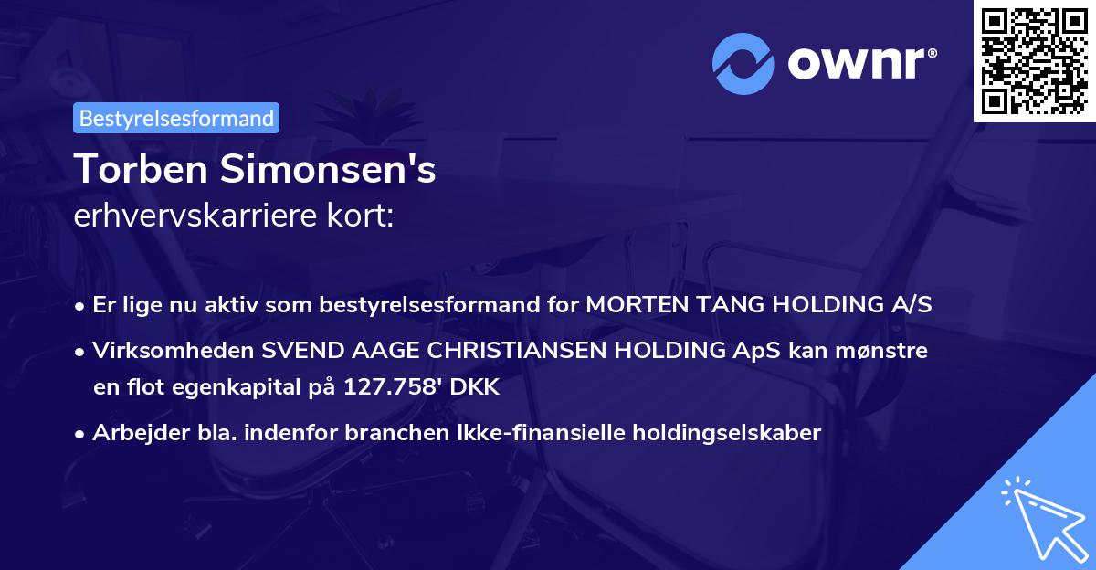 Torben Simonsen's erhvervskarriere kort