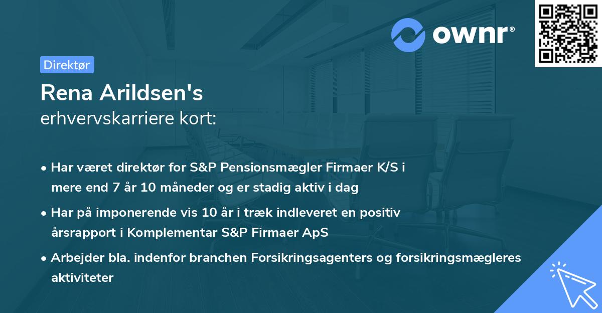 Rena Arildsen's erhvervskarriere kort
