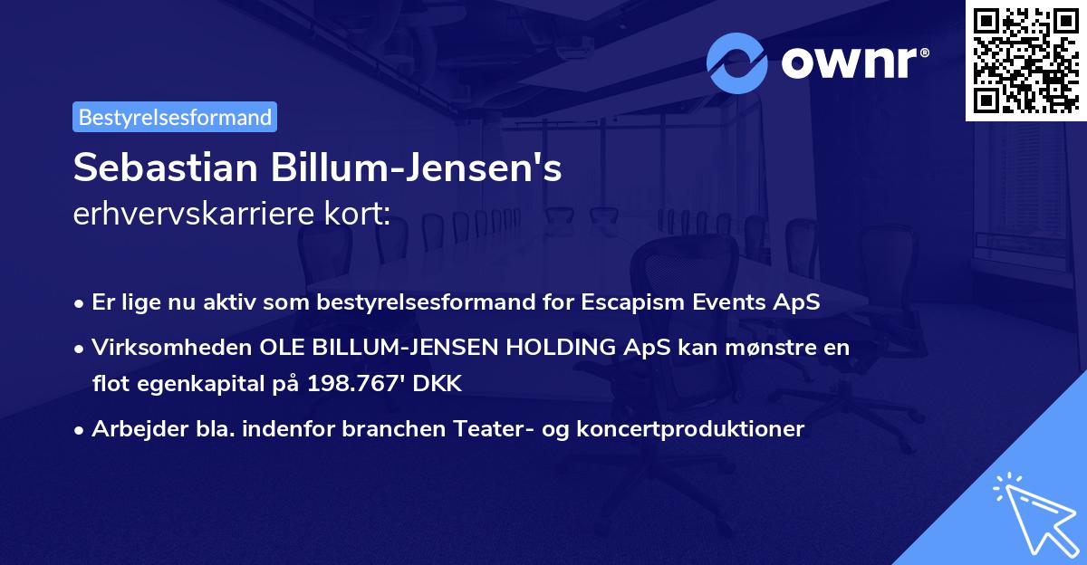 Sebastian Billum-Jensen's erhvervskarriere kort