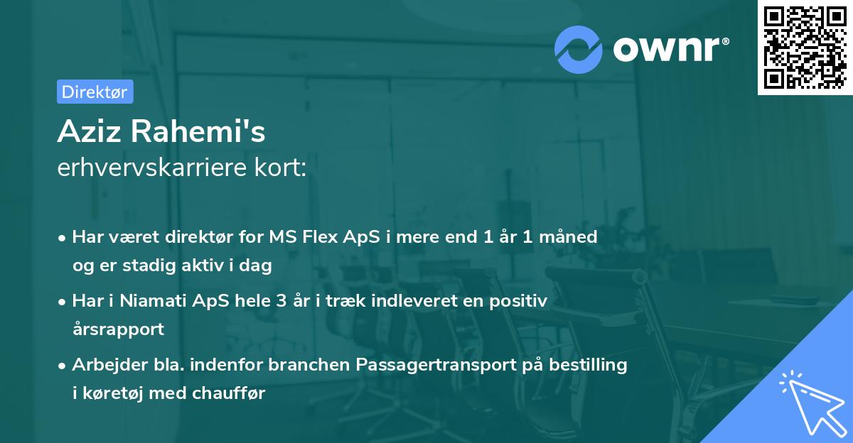 Aziz Rahemi's erhvervskarriere kort