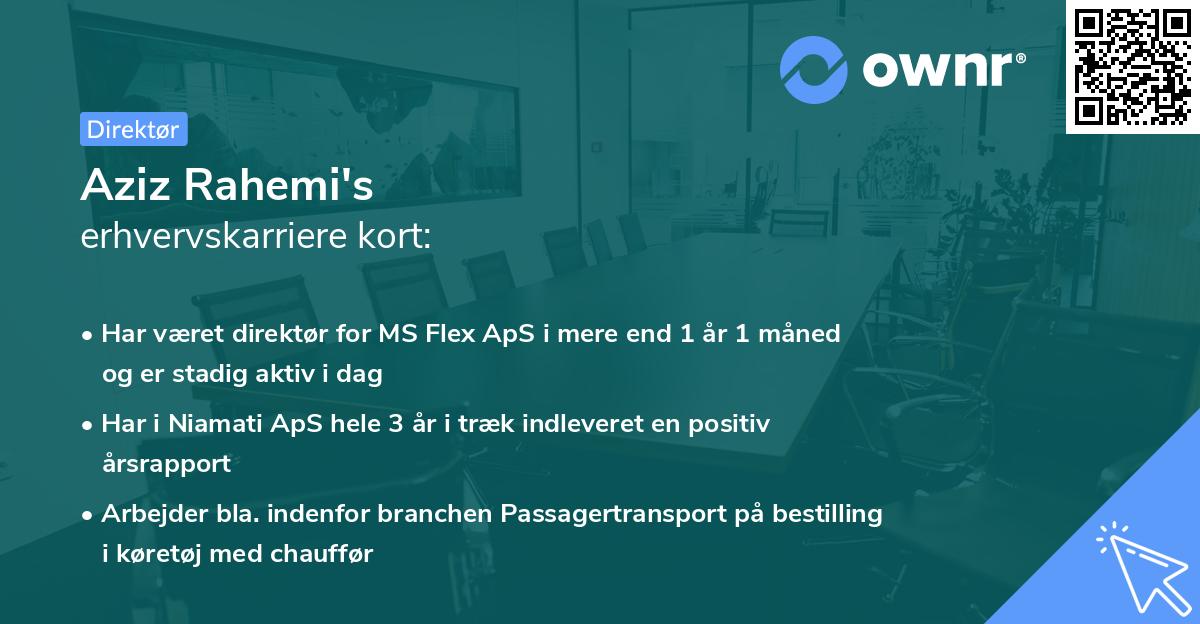 Aziz Rahemi's erhvervskarriere kort