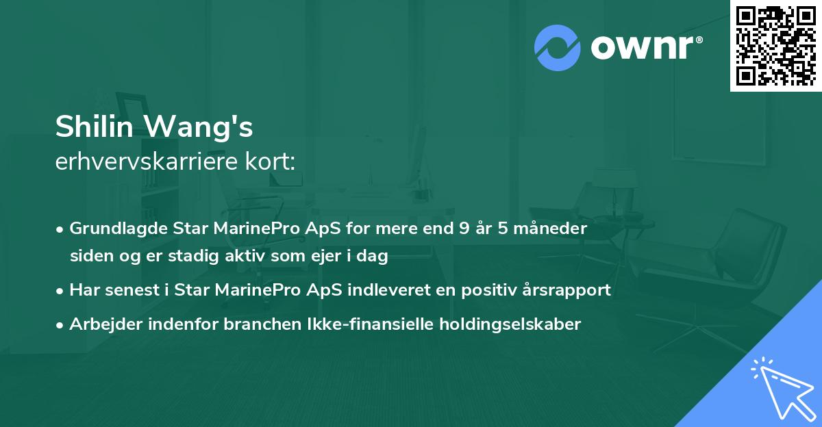 Shilin Wang's erhvervskarriere kort
