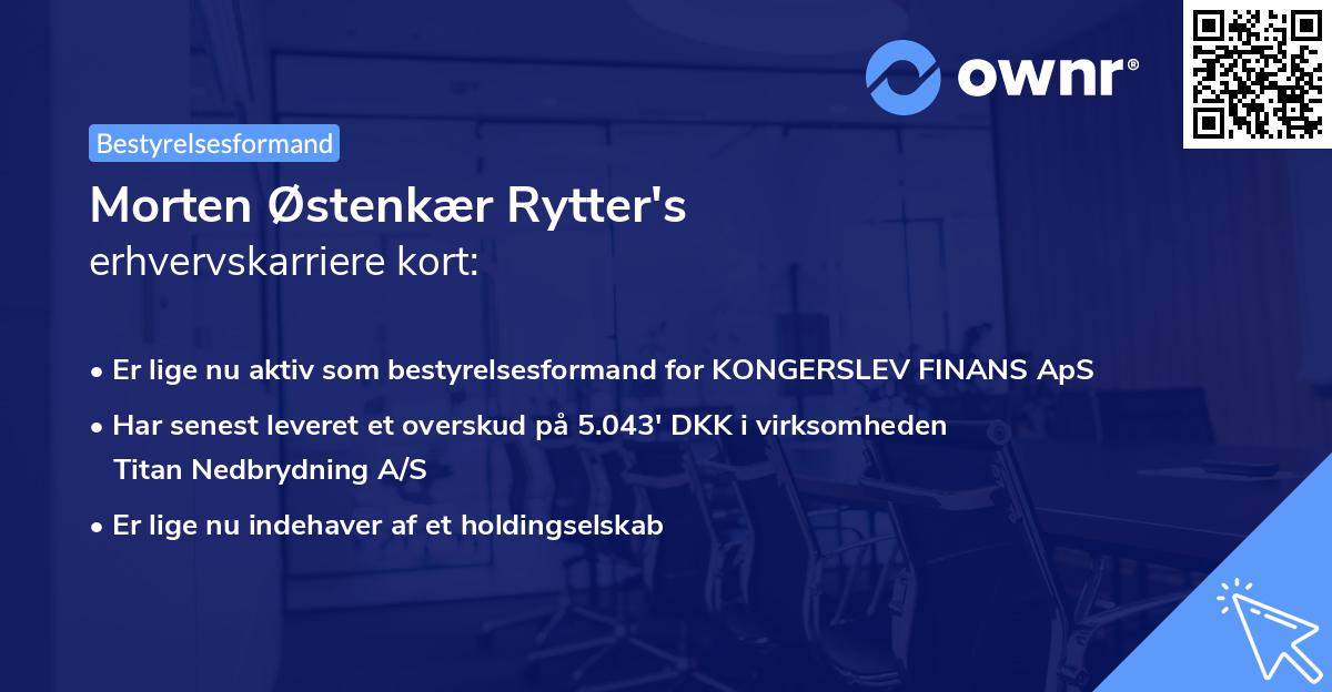 Morten Østenkær Rytter's erhvervskarriere kort