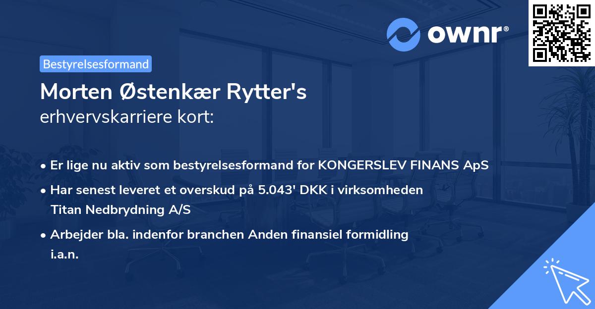 Morten Østenkær Rytter's erhvervskarriere kort