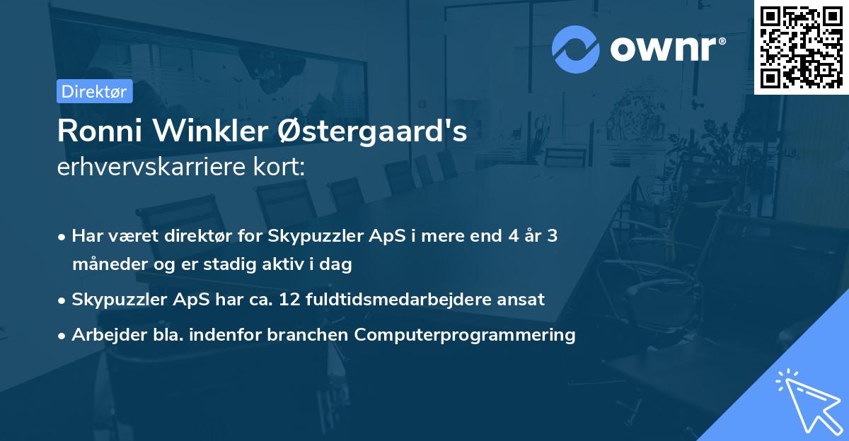 Ronni Winkler Østergaard's erhvervskarriere kort