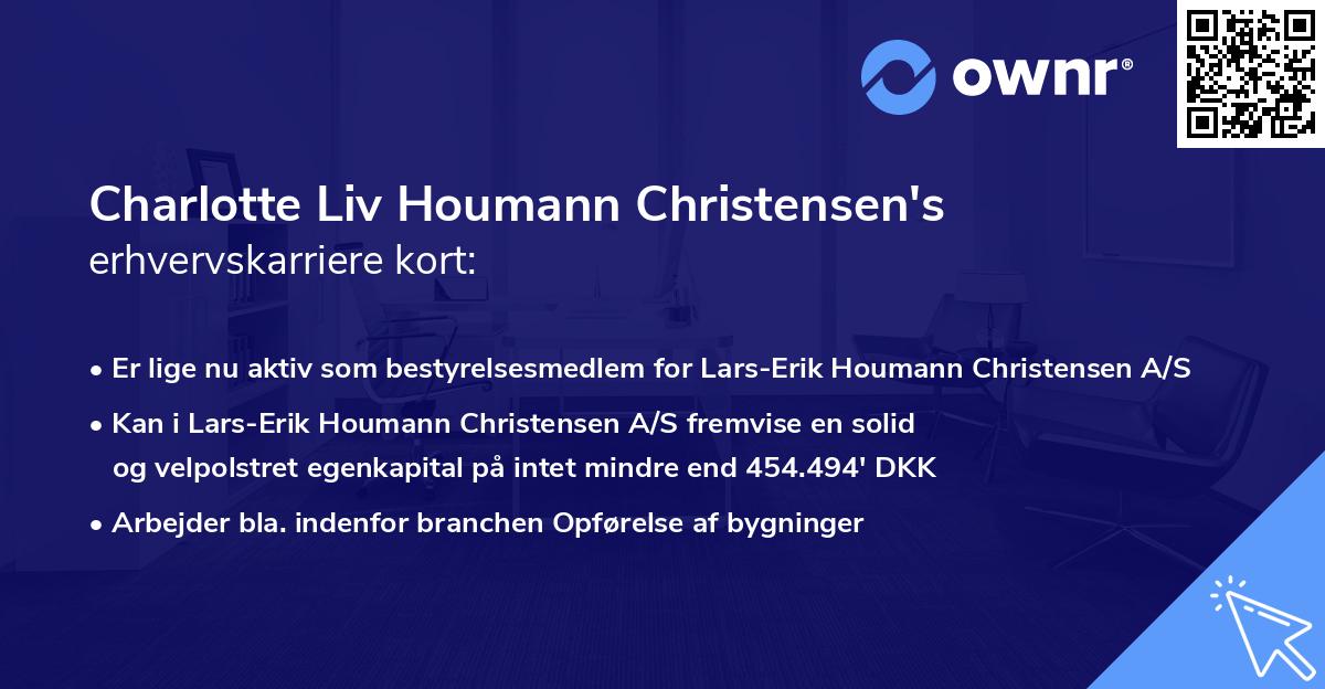 Charlotte Liv Houmann Christensen's erhvervskarriere kort