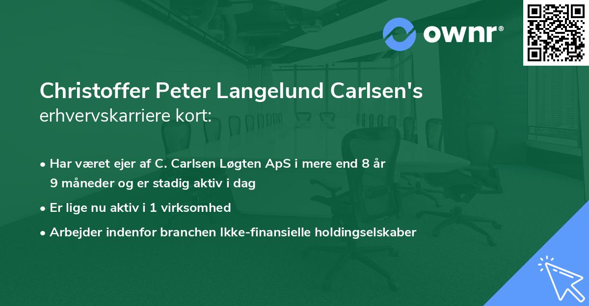 Christoffer Peter Langelund Carlsen's erhvervskarriere kort