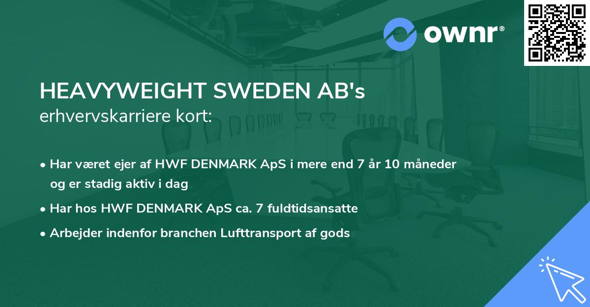 HEAVYWEIGHT SWEDEN AB's erhvervskarriere kort