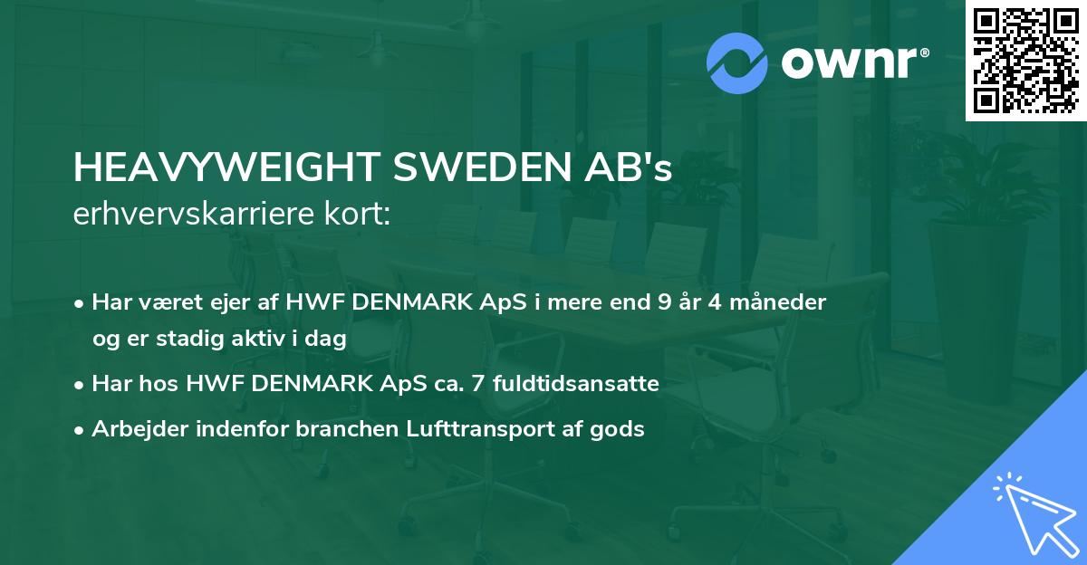 HEAVYWEIGHT SWEDEN AB's erhvervskarriere kort