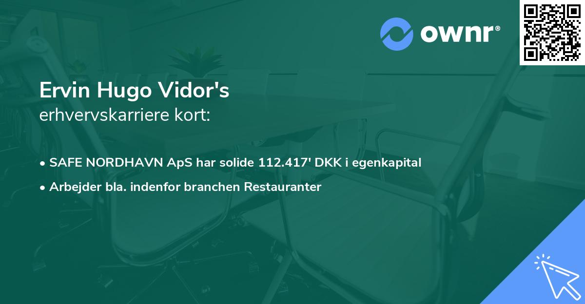 Ervin Hugo Vidor's erhvervskarriere kort