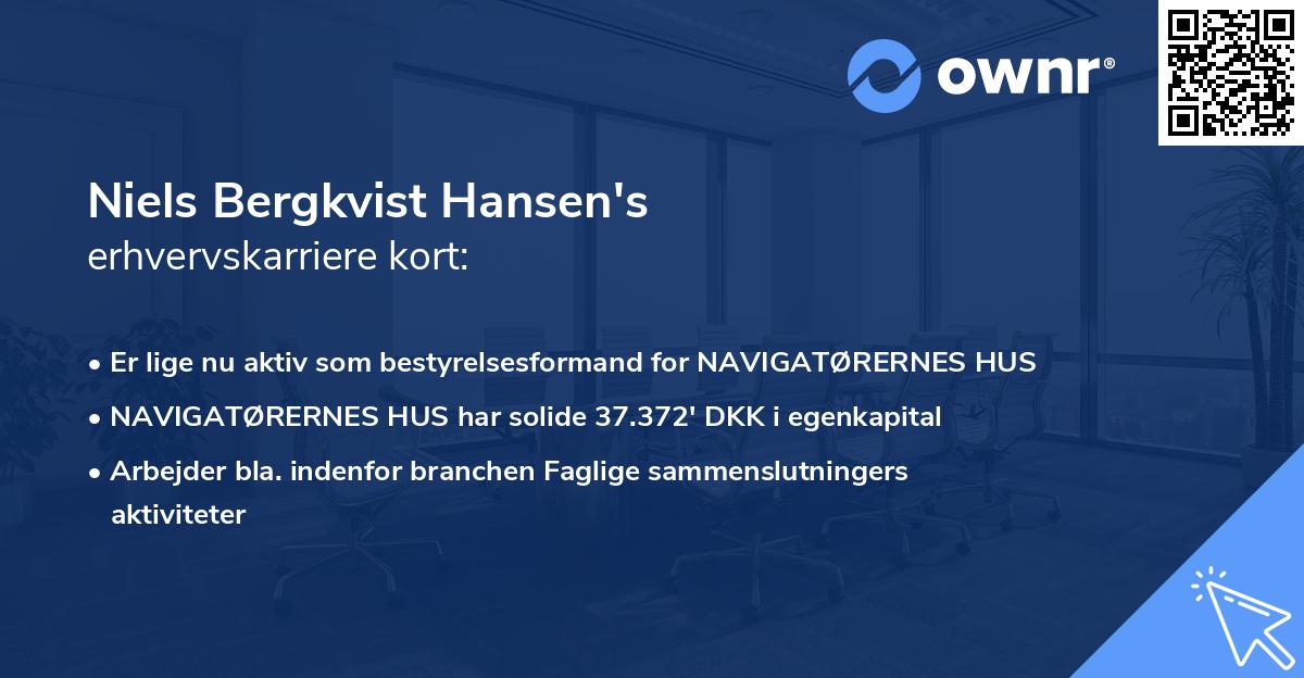 Niels Bergkvist Hansen's erhvervskarriere kort