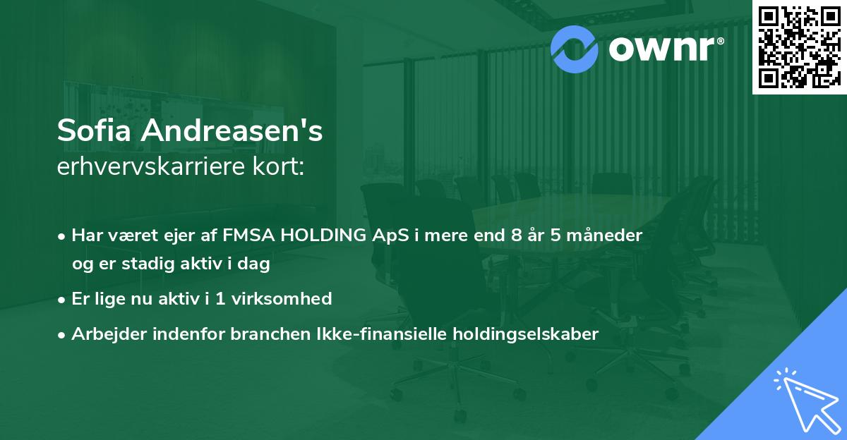Sofia Andreasen's erhvervskarriere kort