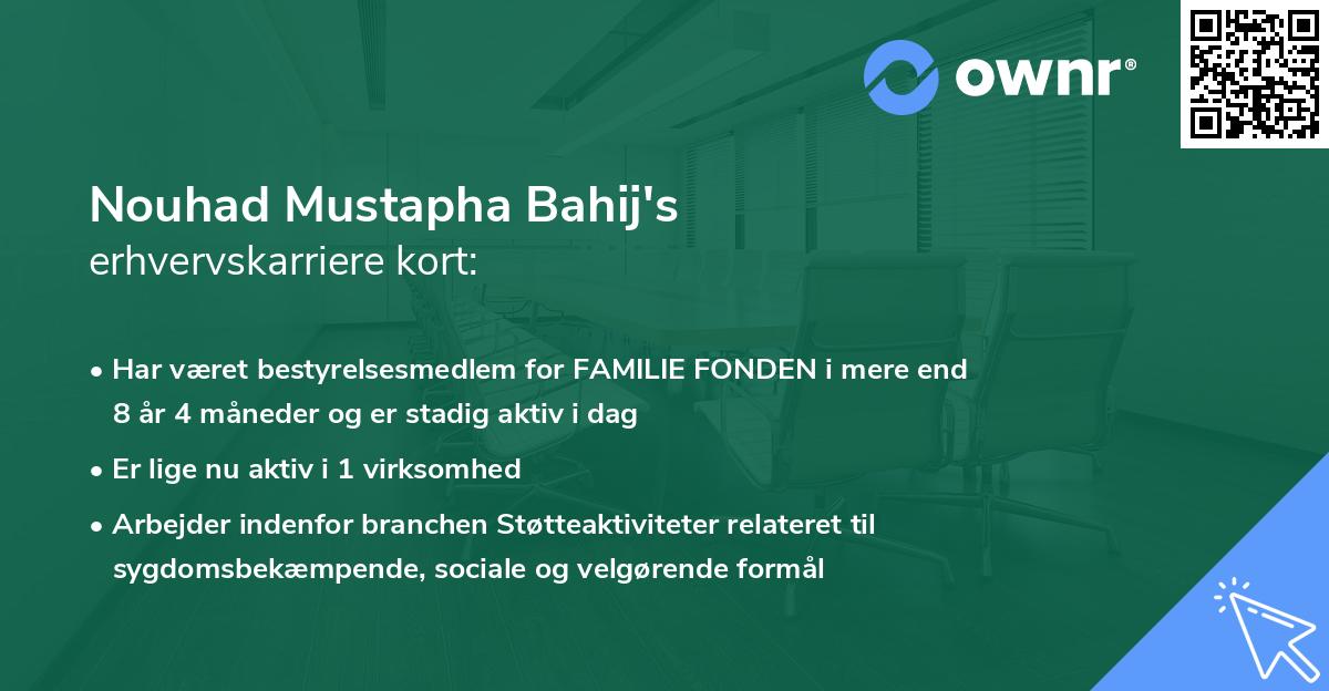 Nouhad Mustapha Bahij's erhvervskarriere kort