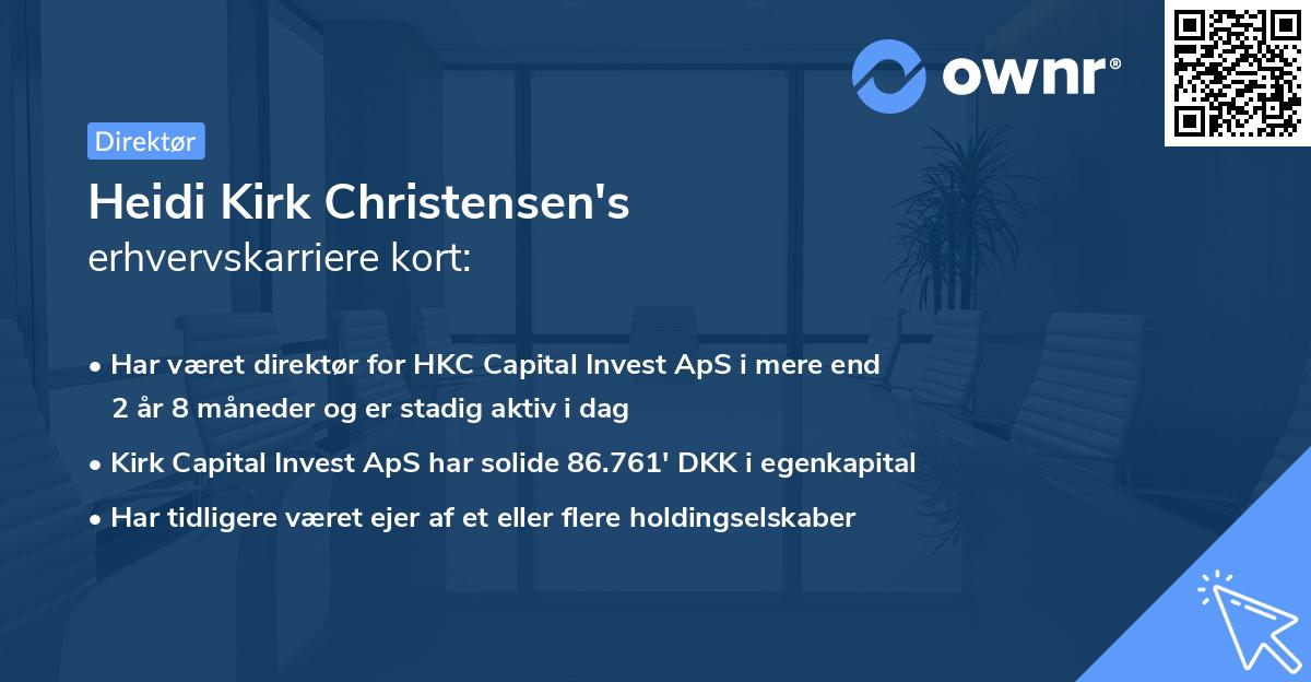 Heidi Kirk Christensen's erhvervskarriere kort