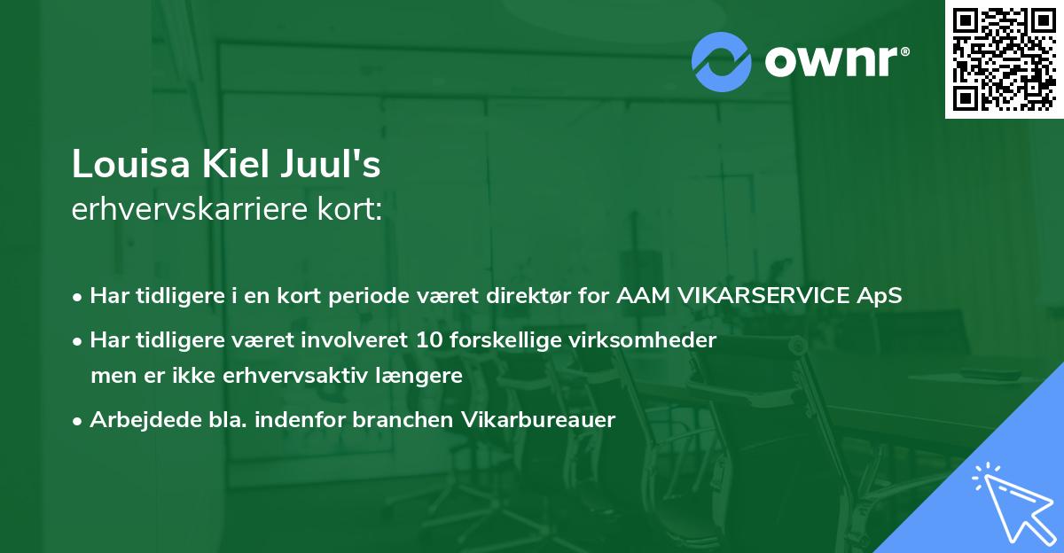 Louisa Kiel Juul's erhvervskarriere kort