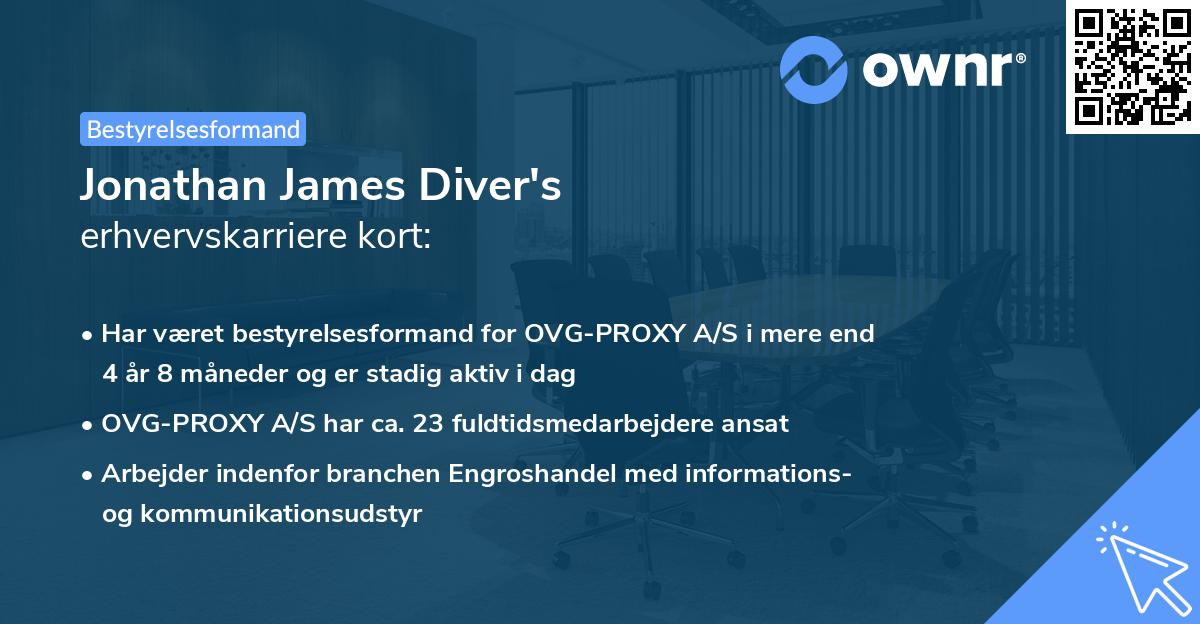 Jonathan James Diver's erhvervskarriere kort