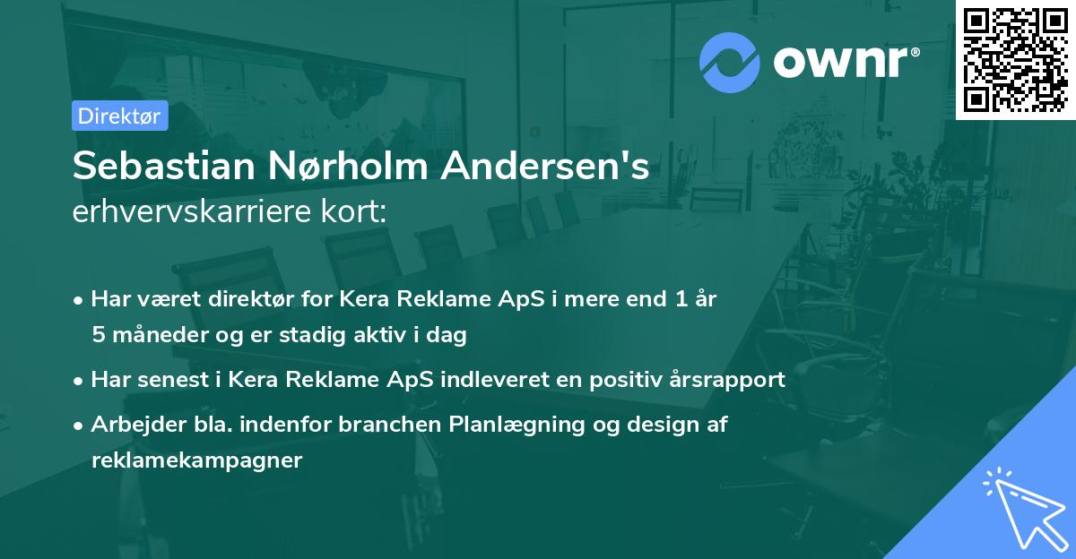 Sebastian Nørholm Andersen's erhvervskarriere kort