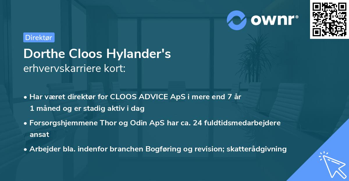 Dorthe Cloos Hylander's erhvervskarriere kort