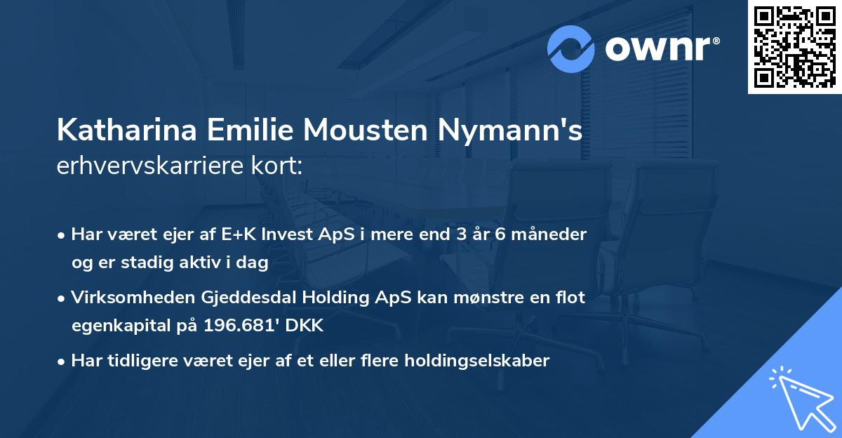 Katharina Emilie Mousten Nymann's erhvervskarriere kort