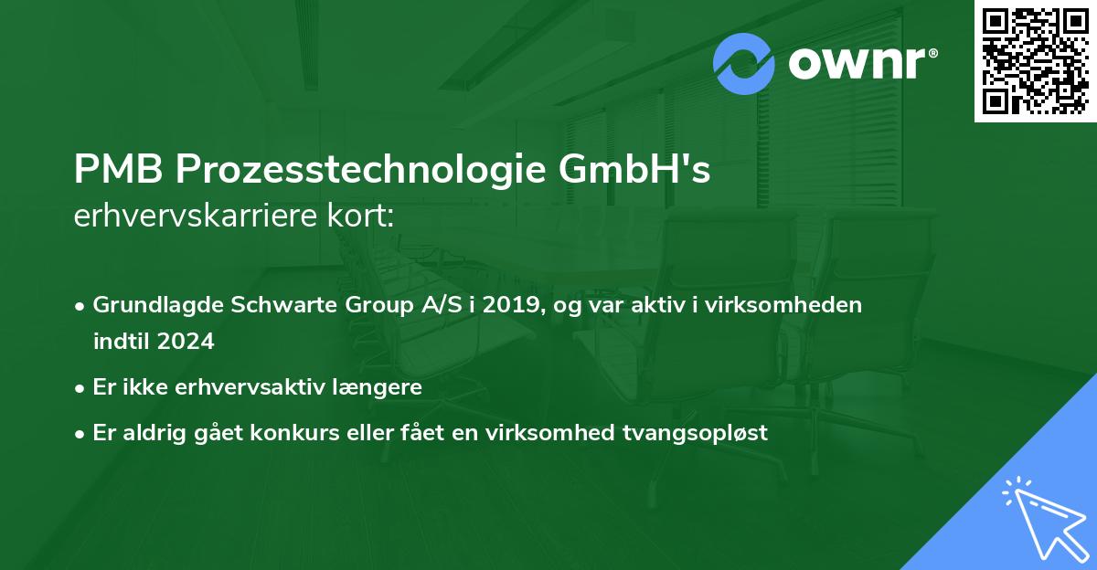 PMB Prozesstechnologie GmbH's erhvervskarriere kort
