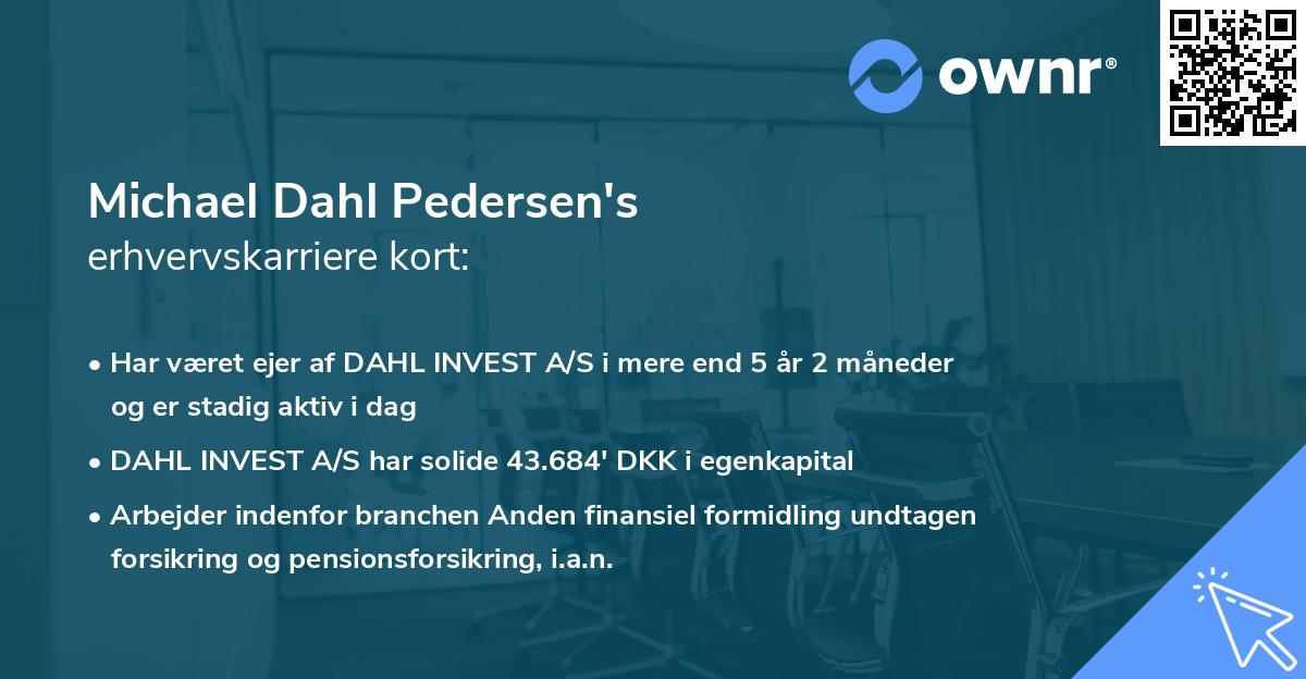 Michael Dahl Pedersen's erhvervskarriere kort