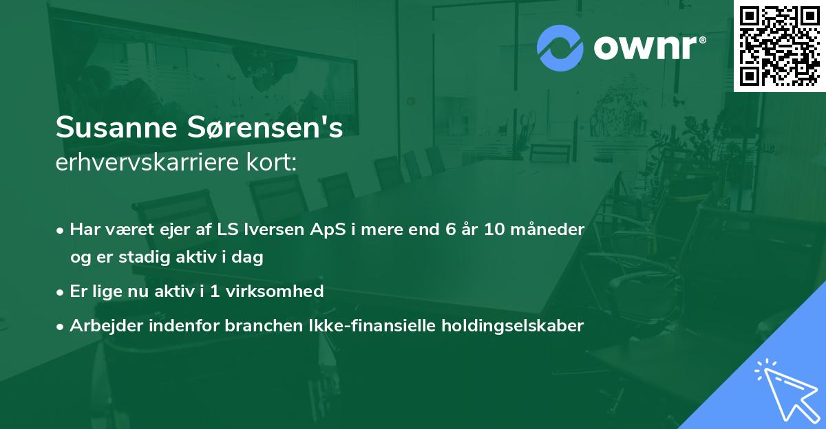 Susanne Sørensen's erhvervskarriere kort