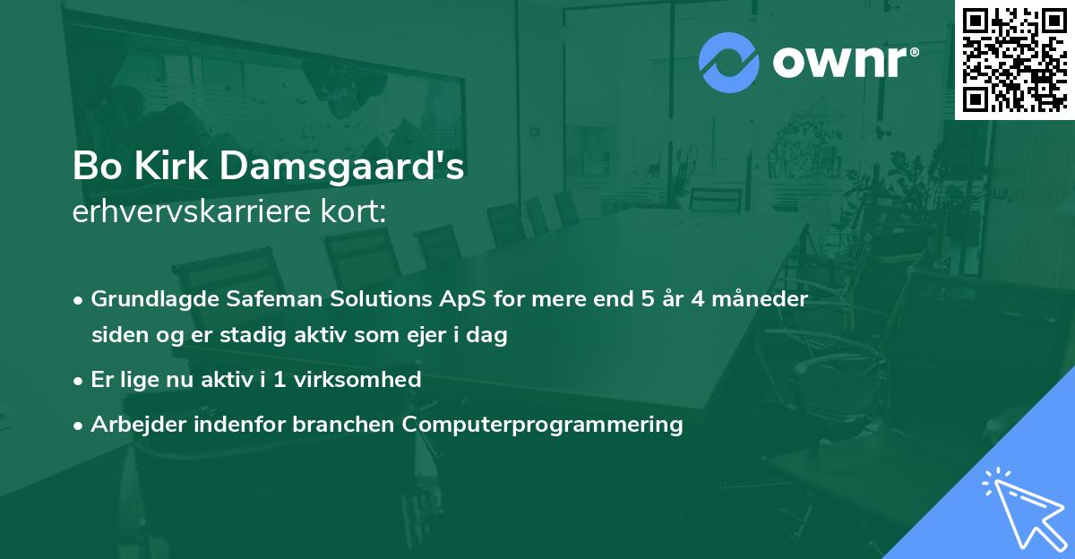 Bo Kirk Damsgaard's erhvervskarriere kort