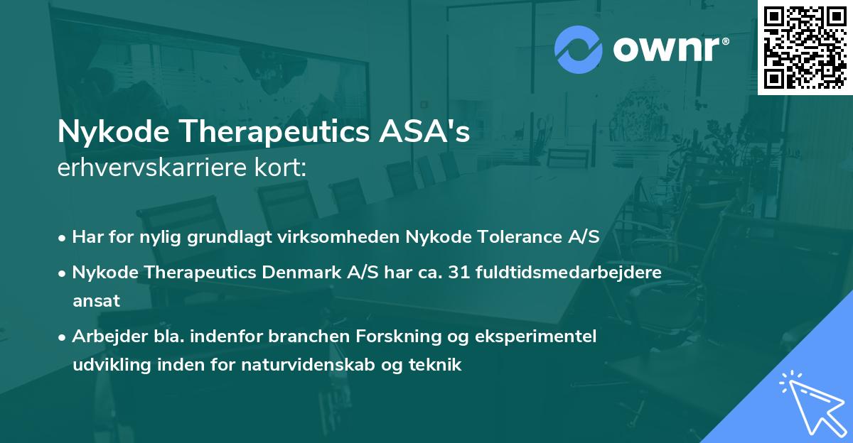 Nykode Therapeutics ASA's erhvervskarriere kort