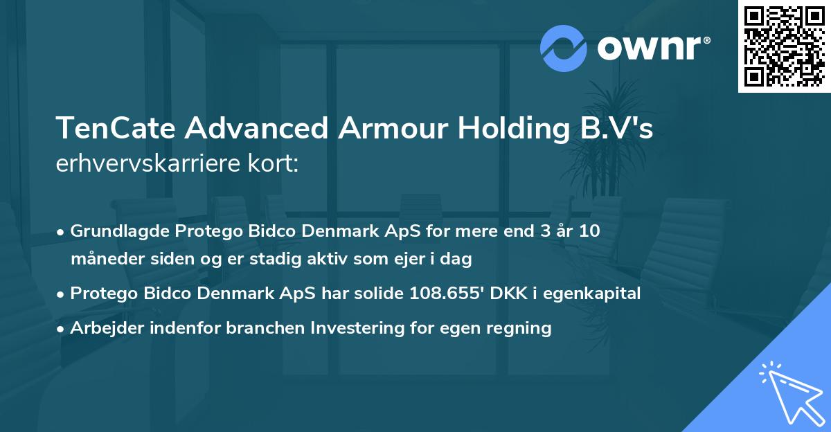 TenCate Advanced Armour Holding B.V's erhvervskarriere kort