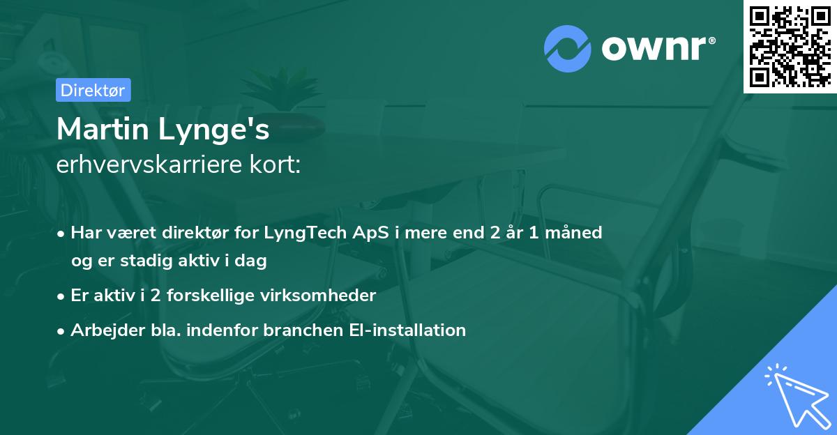 Martin Lynge's erhvervskarriere kort