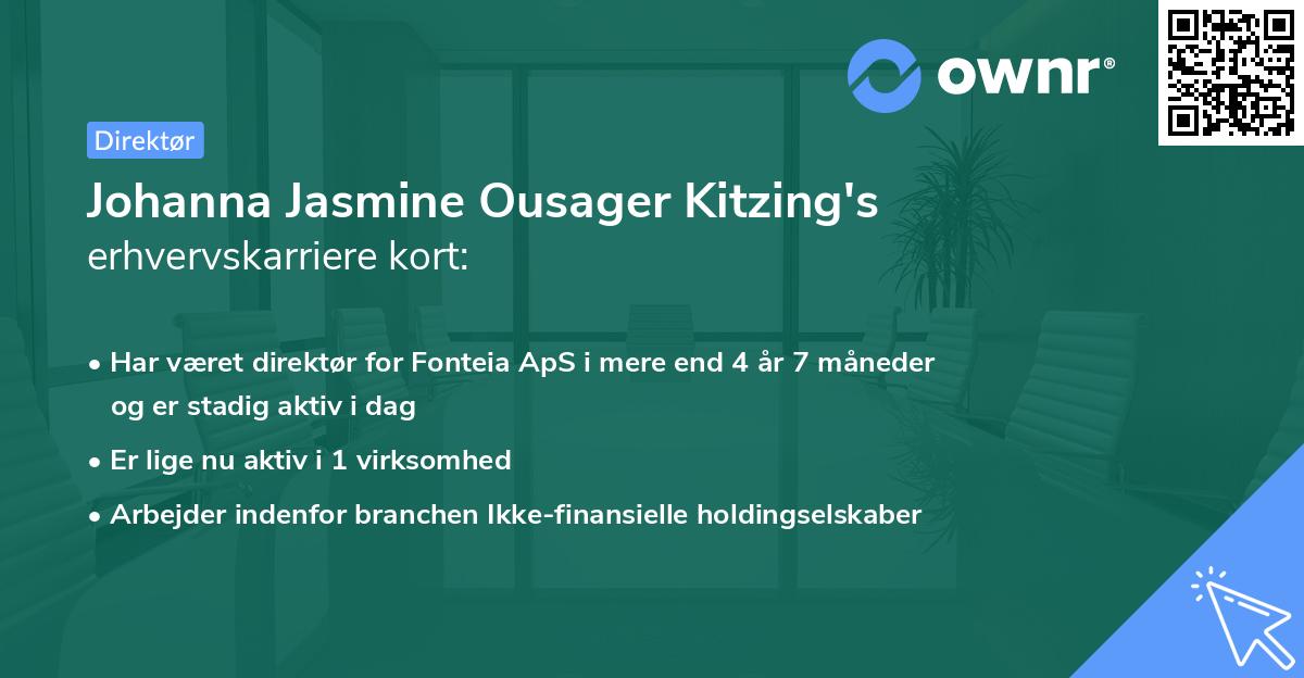Johanna Jasmine Ousager Kitzing's erhvervskarriere kort