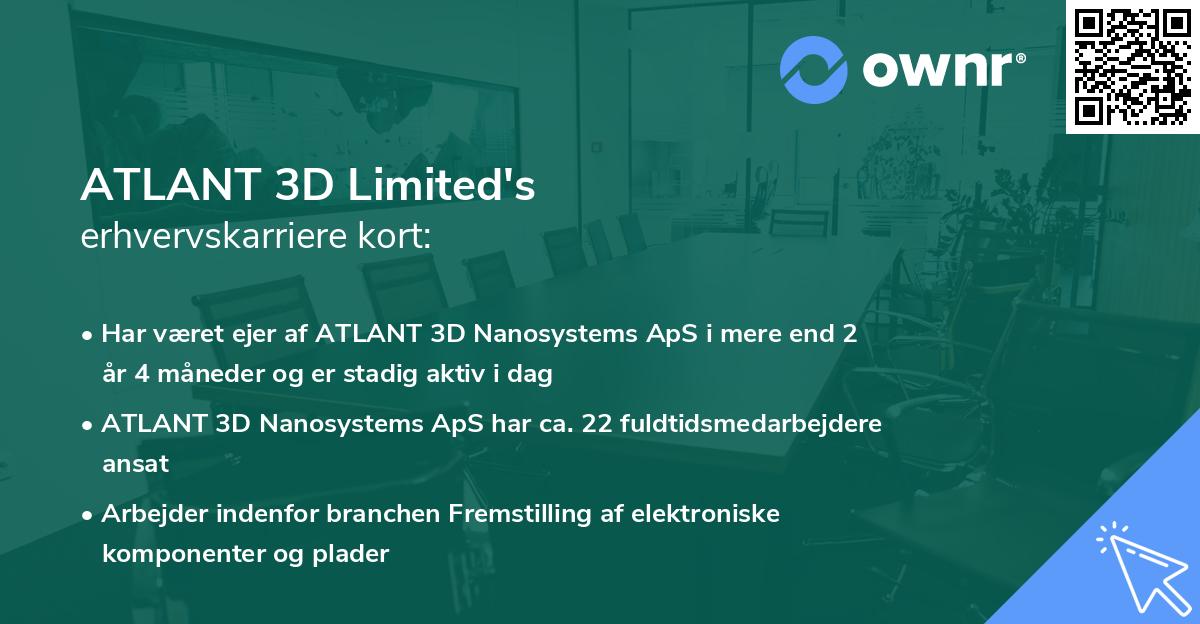 ATLANT 3D Limited's erhvervskarriere kort