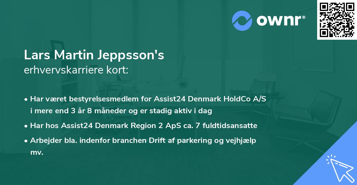 Lars Martin Jeppsson's erhvervskarriere kort